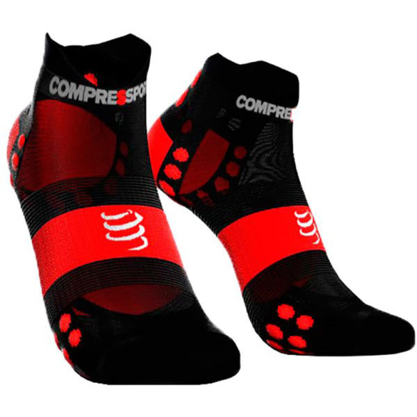 Шкарпетки компресійні Compressport Pro Racing Socks V3.0 Ultralight Run Low, Black/Red OLD