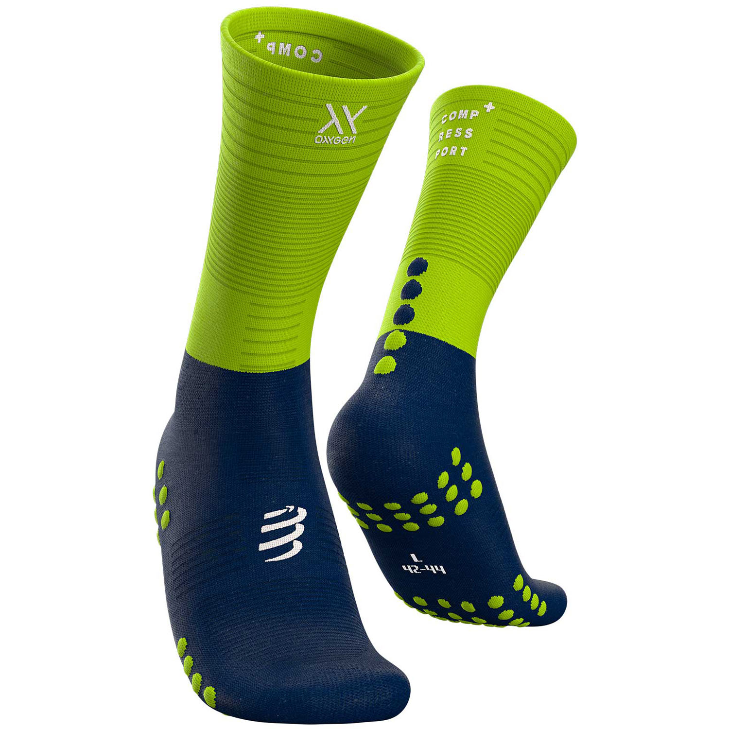 Шкарпетки компресійні Compressport Mid Compression Socks, Blue/Lime