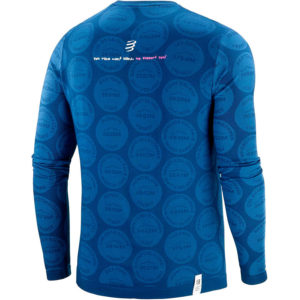 Лонгслів Compressport Training Tshirt LS Badges - Mont Blanc 2020, Blue