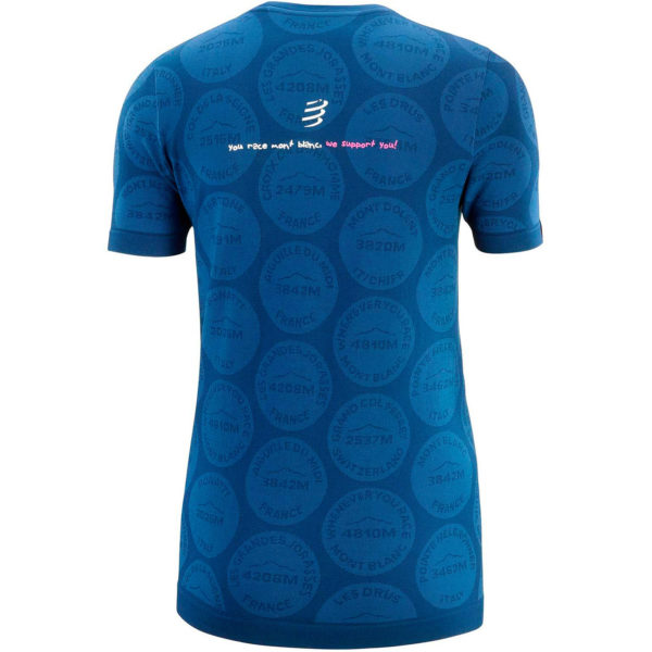 Футболка Compressport Training Tshirt SS W Badges - Mont Blanc 2020, Blue