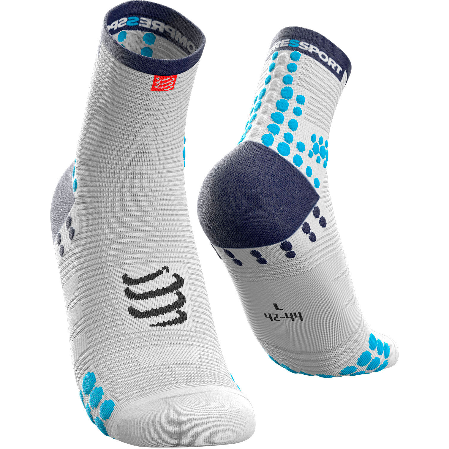 Шкарпетки компресійні Compressport Pro Racing Socks V3.0 Run High, White/Blue