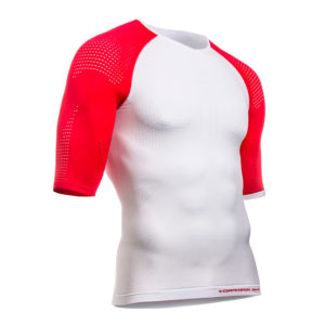 Футболка Compressport On/Off Multisport Shirt SS, White/Red