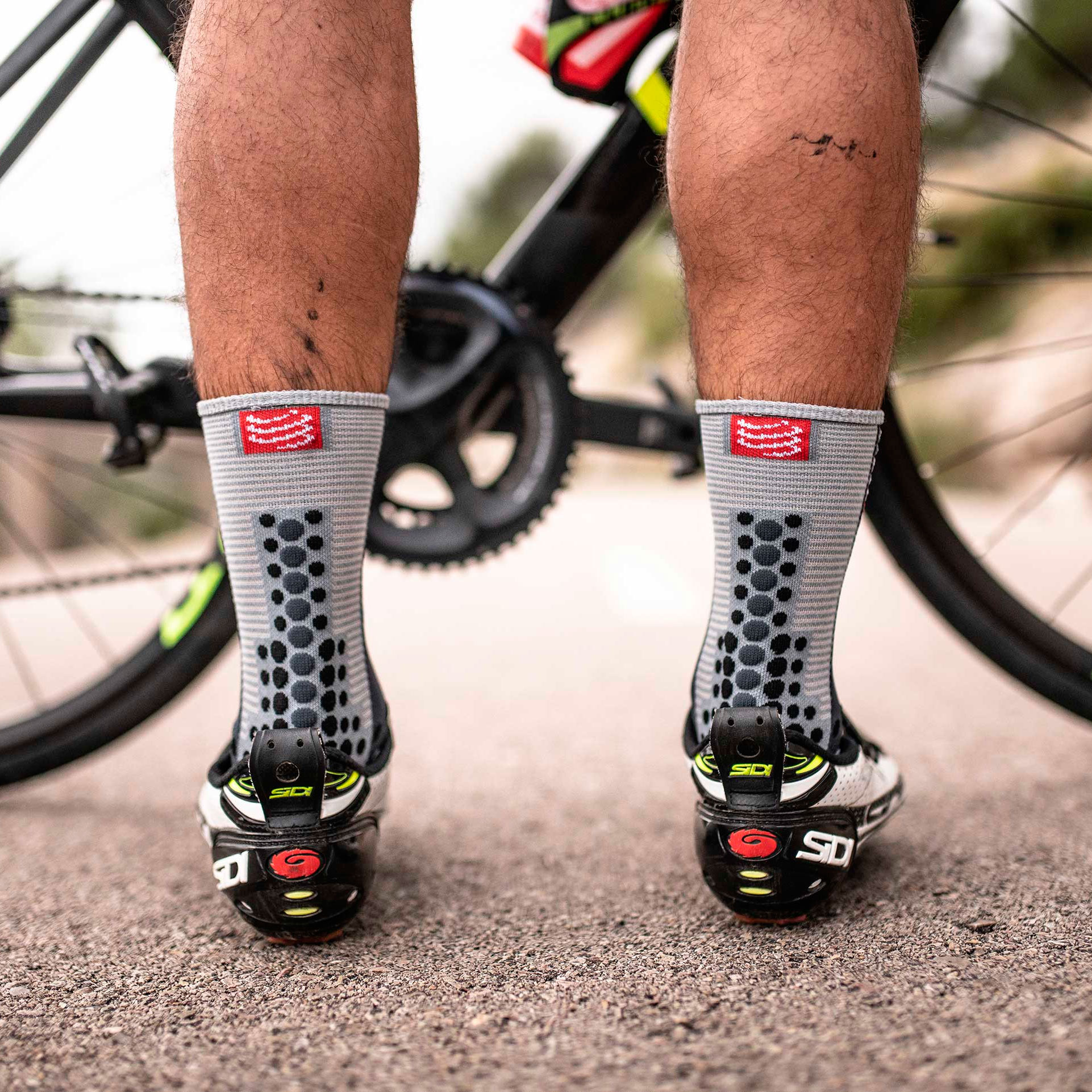 Шкарпетки компресійні Compressport Pro Racing Socks V3.0 Bike, Grey Melange
