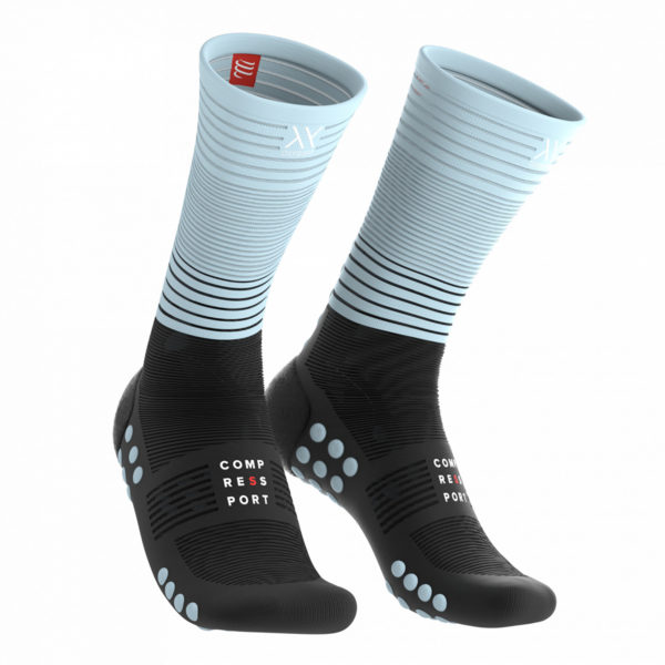 Шкарпетки компресійні Compressport Mid Compression Socks Run, Black/Ice Blue