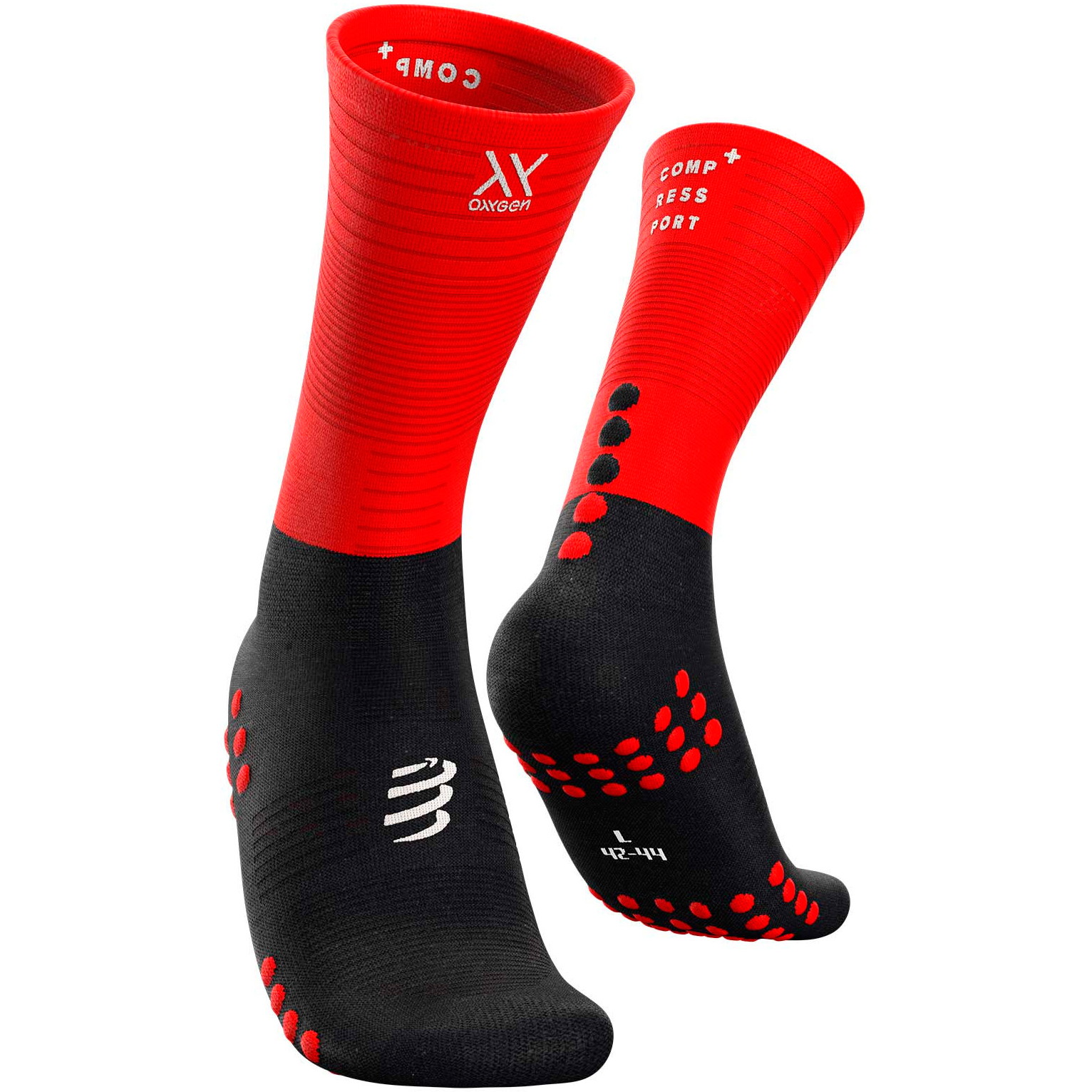 Шкарпетки компресійні Compressport Mid Compression Socks Run, Black/Red