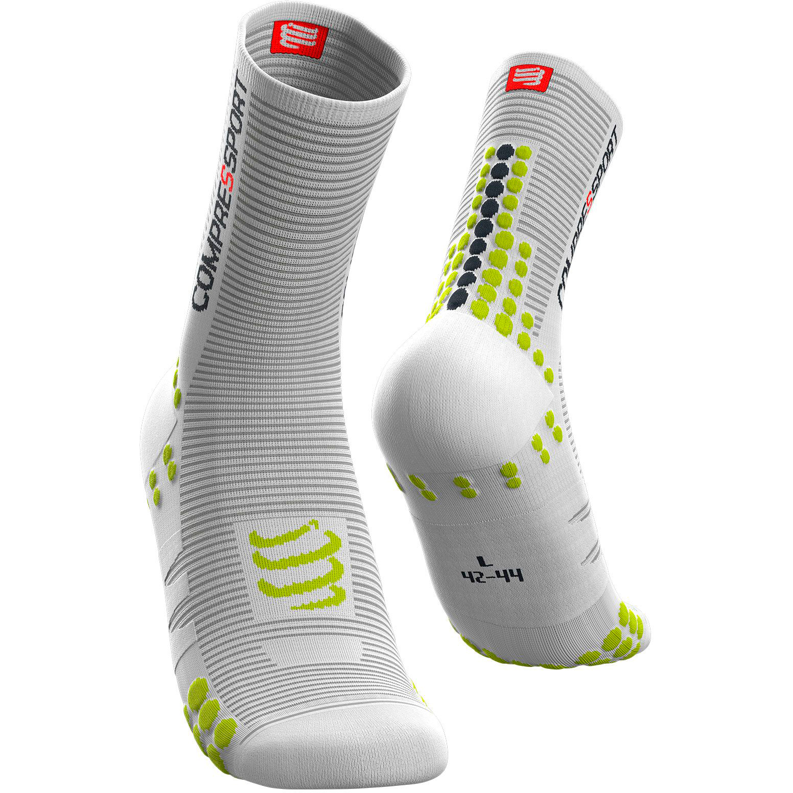 Шкарпетки компресійні Compressport Pro Racing Socks V3.0 Bike, White/Lime