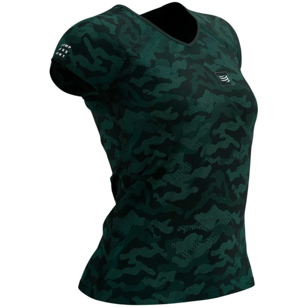 Футболка жіноча Compressport Training SS Tshirt W Camo Premium, Silver Pine